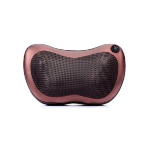 Aparat masaj tip perna relaxare electrica cu masaj cervical sau lombar, pentru gat si spate, functie de incalzire si infrarosu, cu 8 bile rotative, 20 W, 3 capete incalzire/masaj, Maro JRH®