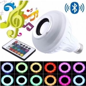 Bec cu bluetooth, LED MUSIC BULB, tip boxa, cu jocuri de lumini, Wireless, 95 x 95 x 135 mm - Img 4