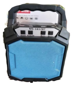 Boxa Activa Portabila Bluetooth, SIKS®, MS-1612BT, USB, TF/SD Card, Aux In, Lumini, Albastru - Img 4