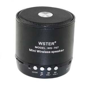 Boxa portabila, Wster, conexiune Bluetooth, putere 3W, radio FM, slot TF si Jack 3.5 mm, microfon incorporat, difuzor 4 ohmi