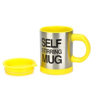 Cana cu amestecare, Self Stirring Mug, 350ml, galben