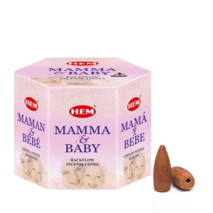 Conuri parfumate HEM Mamma&Baby, backflow fum greu - 40 buc