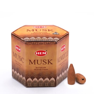 Conuri parfumate HEM Musk , backflow fum greu - 40 buc