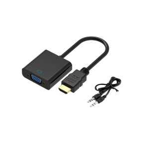 Convertor HDMI la VGA + cablu audio, adaptor digital in analog pt laptop, PC, proiector, receiver TV, Xbox, Playstation 1080p