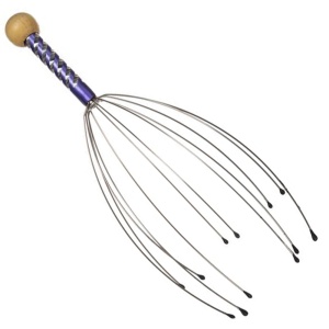 Dispozitiv Masaj Capilar Zenino - Efect de Relaxare, 12 Brate Metalice, Otel Inoxidabil, 20cm, Mov