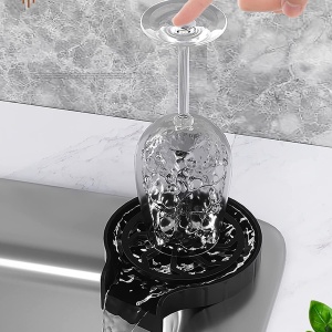 Dispozitiv Pentru Clatire Pahare/Sticle, Salestore.ro®, Spalare Rapida, Fixare Usoara Pe Chiuveta, Material Rezistent, Negru - Img 9