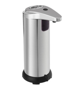 Dozator automat cu senzor de miscare, pentru sapun lichid sau dezinfectant, fara atingere, 280 ml, nu necesita montare, culoare crom