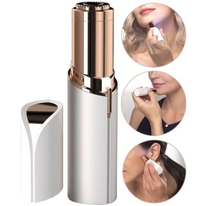 Epilator pentru eliminare parului facial Tiessa®, led si incarcare prin cablu USB, alb - Img 2