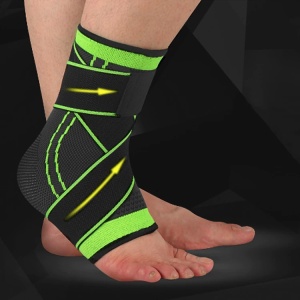 Glezniera elastica ALC™, orteza de protectie pentru glezna cu benzi de fixare elastice 1 bucata negru cu verde Marime XL - Img 4