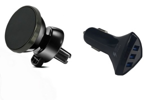 Incarcator auto FAST CHARGER, 3 x USB, 4.2A + suport auto magnetic telefon 360° KATHODE - Img 6