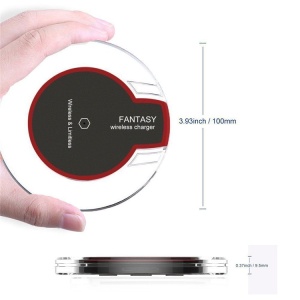 Incarcator wireless Qi Edman W10, pad pentru birou, alb-transparent, pentru Iphone Samsung Huawei LG, cablu micro USB inclus - Img 2