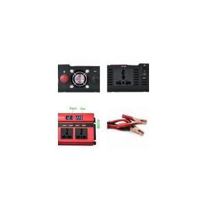 Invertor de tensiune, Alimentare 12V - 220V , Putere de varf 1000W , Putere continua 665 W, Display Dublu 4 USB si 2 Iesiri 220V, Rosu - Img 2