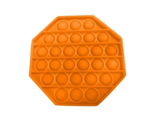 Jucarie antistres din silicon, Pop it now, forma octogon Portocaliu, 12.7 cm, TQS
