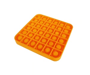 Jucarie antistres din silicon, Pop it now, forma patrat Portocaliu, 12.7 cm, TQS