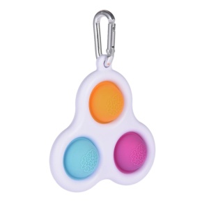 Jucarie antistres, Pop it, model breloc, tip triunghi, 8 cm, multicolor - Img 4