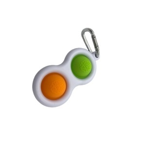 Jucarie antistres, Pop it, tip breloc, 8 cm, verde-portocaliu - Img 4