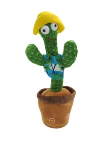 Jucarie Cactus Dansator, Canta, Danseaza, Imita, Verde, 37cm