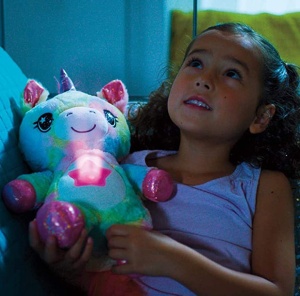 Jucarie de plus cu desene animate - unicorn curcubeu, LaiXiaoBei, lumina de proiectie a visului cerului instelat, multicolor - Img 3