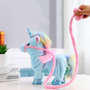 Jucarie din plus, unicorn mergator, canta si merge, albastru K KATHODE - Img 3