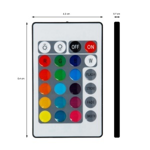Kit 2 benzi LED RGB lumina multicolora 10 m cu telecomanda 24 taste si transformator 2A, ECD Germany, 5 m + 5 m, 4 W/m, 60 LED-uri/m, SMD 3528, pentru interior, IP20 - Img 2