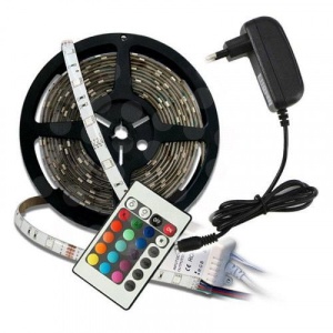 Kit banda led, interconectabila colorata (rgb) - 5m - set complet