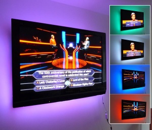 Kit banda ORLED, LED USB Premium, pentru Iluminare ambientala in spatele televizorului, Backlight TV RGB, model 2 bucati 1M