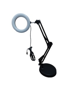 Lampa circulara de birou, rotire 360°, 3 tipuri de lumina, suport reglabil, cablu USB, 16 cm K KATHODE - Img 2