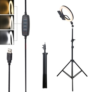 Lampa circulara fotografica Ring Light, 120 x LED SMD, lumina rece, calda si neutra Photo / video / MakeUp cu trepied 210cm inclus - Img 2