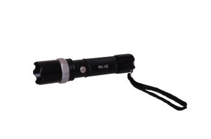 Lanterna led swat 3W police, metalica, reincarcabila cu Acumulator - Img 2