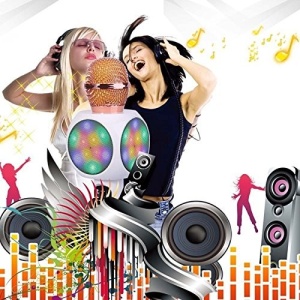 Microfon pentru karaoke, bluetooth, boxa 3W, radio FM, slotcard TF, USB, Android iOS - Img 3