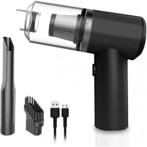Mini Aspirator portabil pentru masina 2 in 1 fara fir cu incarcare prin USB, Negru, Selling Depot® - Img 3