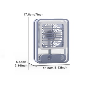 Mini ventilator portabil cu umidificator, 3 trepte de viteza, touch control, iluminare LED, incarcare cablu USB K KATHODE - Img 3