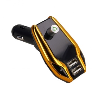 Modulator auto FM, car kit bluetooth, transmitator FM, Transmitator Bluetooth wireless, adaptor FM, modulator muzica Handsfree Mp3 Player, audio USB, design elegant, Auriu