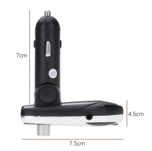 Modulator auto FM, car kit bluetooth, transmitator FM, Transmitator Bluetooth wireless, adaptor FM, modulator muzica Handsfree Mp3 Player, audio USB, design elegant, Argintiu - Img 5