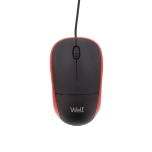 Mouse optic Well MU002 USB negru/rosu