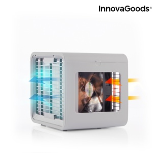 Racitor de aer portabil,INNOVAGOODS,capacitate 500ml, LED multicolor lateral, 3 viteze, albastru - Img 7