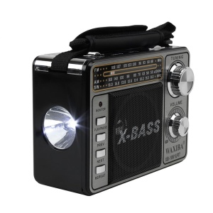 Radio portabil AM/FM/SW, slot USB/SD, MP3 player, gri, Waxiba - Img 4