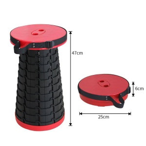 Scaun telescopic pliabil pentru camping si pescuit, portabil, universal, retractabil, sustine 150 kg, ABS, d 26 cm, h 45 cm - Img 4