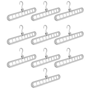 Set 10 organizatoare de umerase pentru haine, rotatie 360°, 2 moduri de folosinta orizontal/vertical, gri K KATHODE