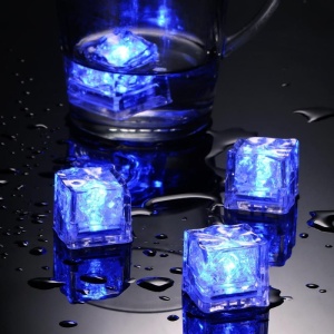 Set 12 cuburi de gheata luminoase cu LED RGB, PROCART, 2.7x2.7 cm - Img 8