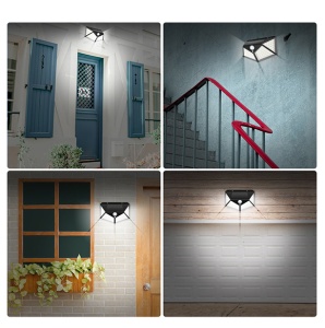 Set 2 aplice solare de perete LED100, 2200mAh, Pentru exterior, Din polisilicon, Fara fir, Cu energie solara IP65, Impermeabile, Cu senzor de miscare, Iluminare la 270 grade, Negru - Img 11