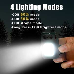 Set 2 lanterne magnetice de buzunar W5310, Tip breloc, LED, 500 lm, 800 mAh, 61x45 mm, Negru - Img 5