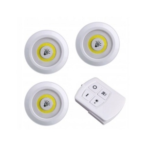 Set 3x lampa led controlate prin telecomanda, alimentare cu baterii Alb