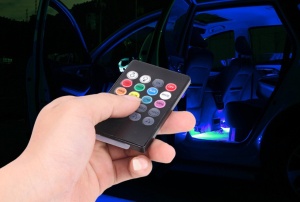 Set 4 benzi RGB auto pentru lumina ambientala, multiple culori, telecomanda - Img 7
