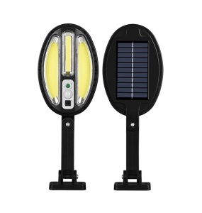 Set 4 x lampa stradala cu incarcare solara, 96 x LED COB, senzor de miscare/amurg/stare de veghe, buton ON/OFF, telecomanda HB-8188A K KATHODE - Img 2