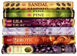 Set 6 bucati arome diferite - Betisoare parfumate HEM (Santal, Pin, Liliac, Vanilie, Erotic, Lavanda)