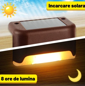 Set 8 lampi solare cu senzor de lumina pentru scari, gard sau balustrada - Img 2