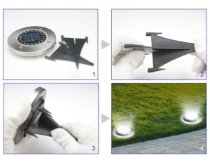 Set 8 lampi solare tip spot pentru gradina, 20 x LED, buton ON/OFF, senzor de lumina, alb rece 18-19 K KATHODE - Img 5