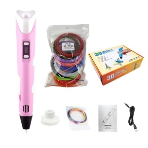 Set creion 3D, SIHOiSi, Display LCD, Temperatura ridicata, Pictura, 10 Filamente cu 10 Culori, Graffiti, Roz