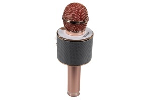 Set - Microfon Karaoke Wireless cu Bluetooth, Soundvox™ WS-858 cu Boxa inclusa, Roz Pal + Suport Universal de Birou Pentru Tablete sau Telefoane - Img 3